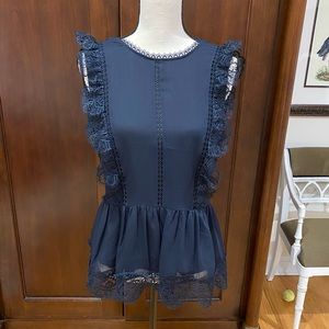 Ted Baker lace trim sleeveless blouse